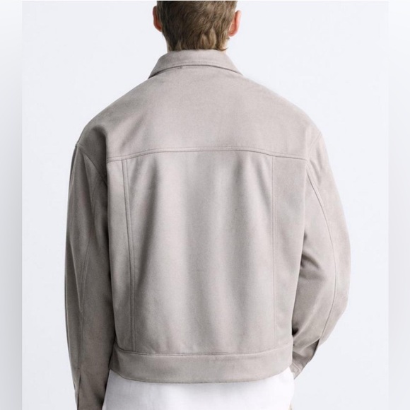 Zara Men's Faux Suede Classic Boxy Fit Jacket - Size L - Picture 3 of 11